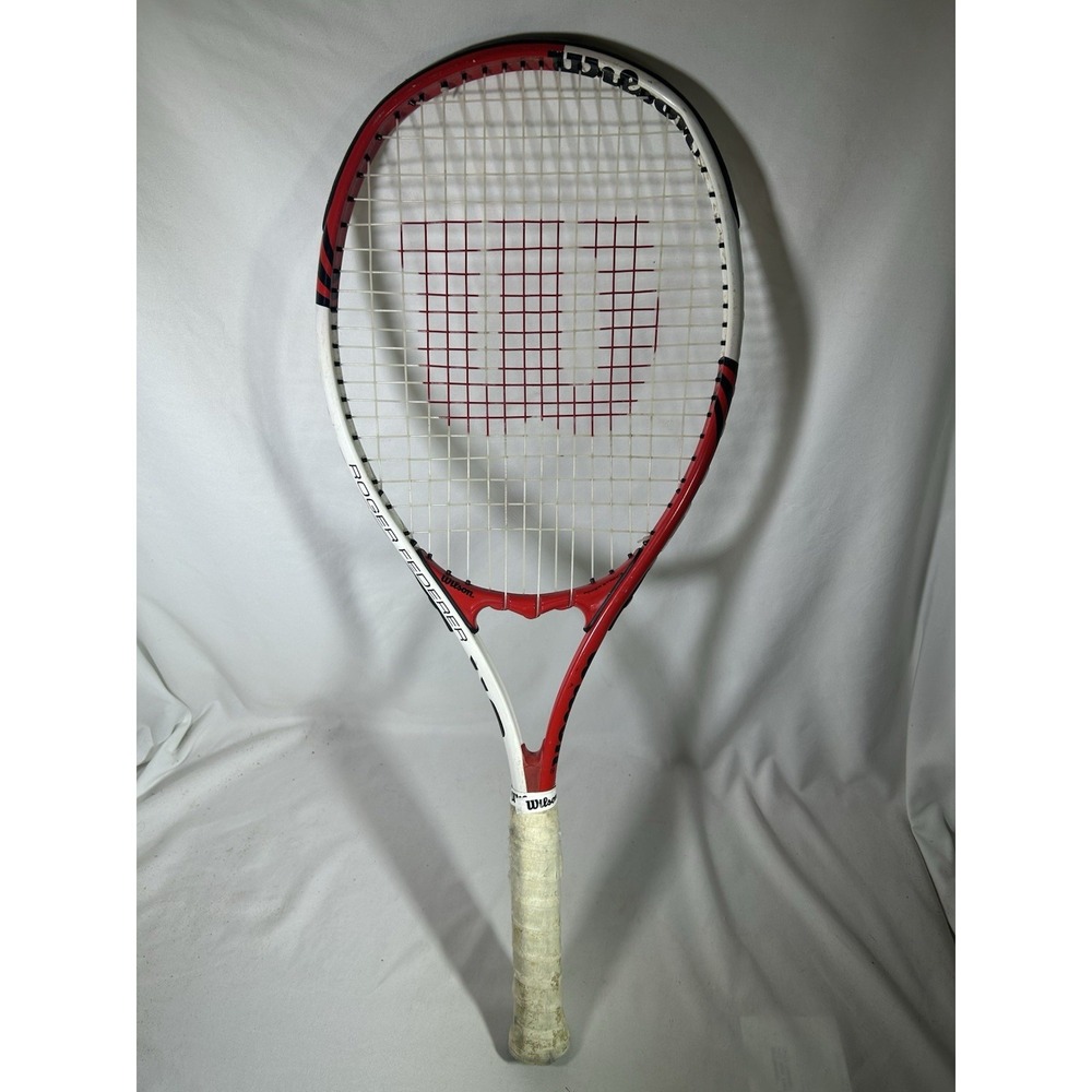 Wilson Roger Federer 110 Power Strings Tennis Racket 4 3/8 Game Ball Red